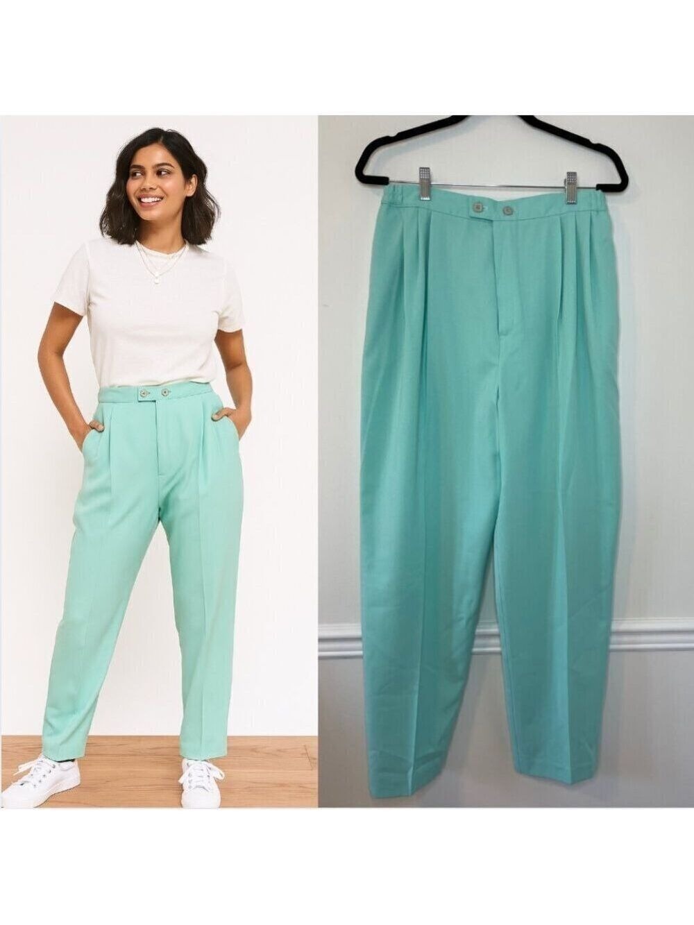 Vintage essbe Pleated Aqua Trousers